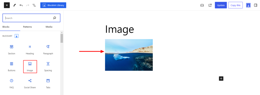Add Image Using Image Block